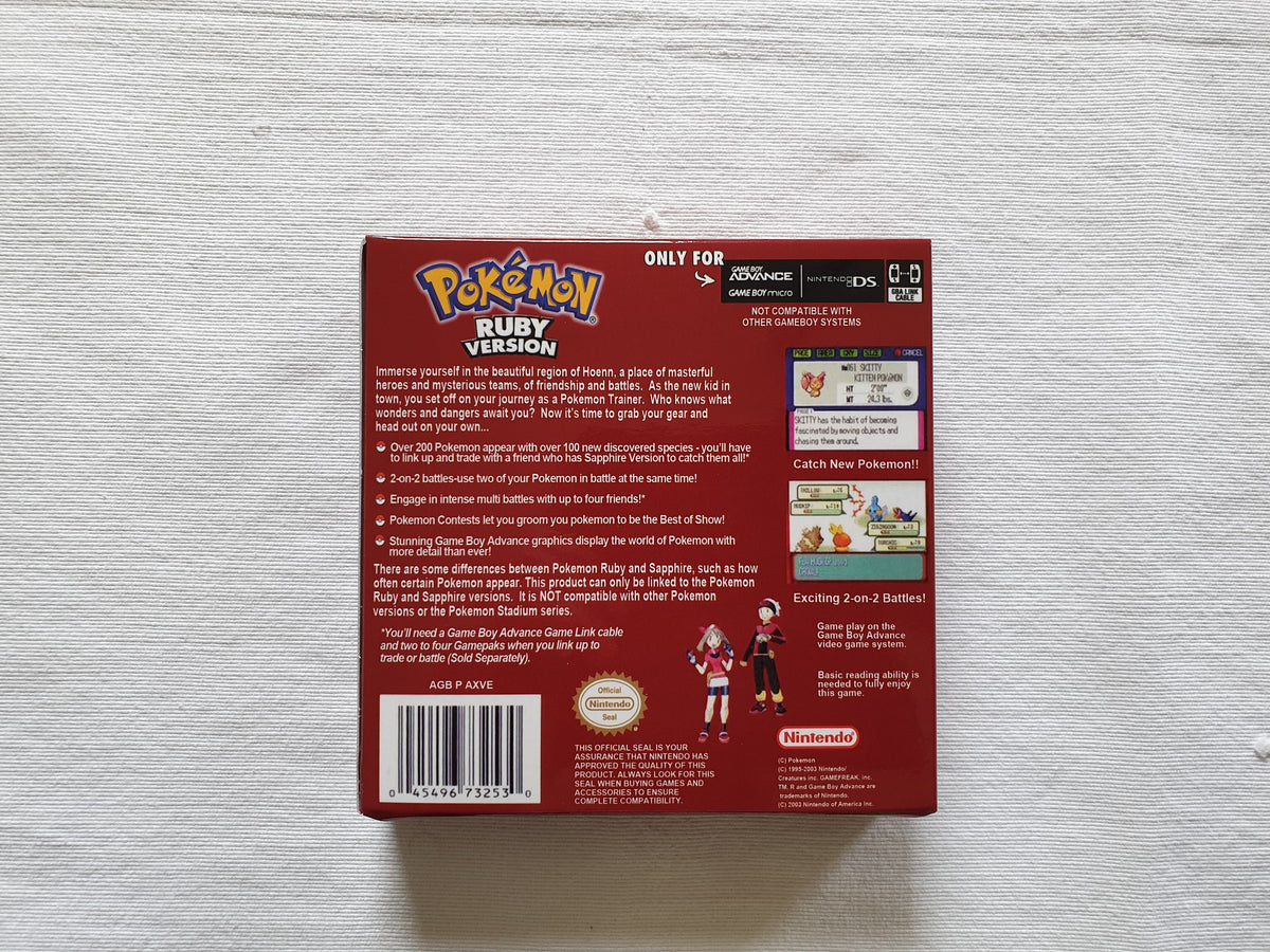 Pokemon Ruby Nintendo Game Boy Advance GBA Box/Manual /Insert Only No Game wholesale