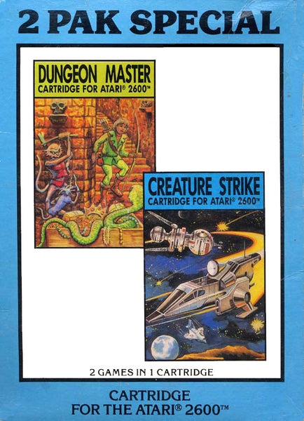 2 Pak Special: Dungeon Master / Creature Strike Atari 2600 Reproduction Box