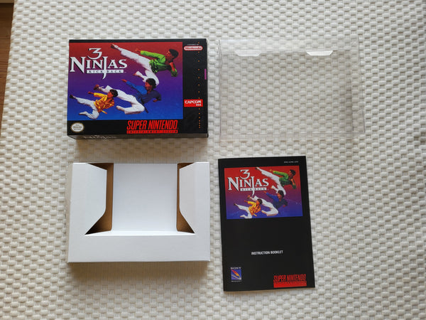 3 Ninjas Kick Back SNES Reproduction Box With Manual - Top Quality Print And Material
