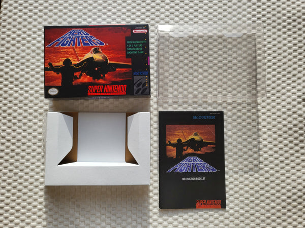 Aero Fighters SNES Reproduction Box With Manual - Top Quality Print And Material