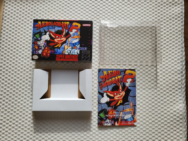 Aero The Acrobat 2 SNES Reproduction Box With Manual - Top Quality Print And Material