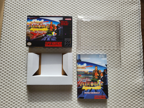 Aerobiz Supersonic Box SNES Reproduction Box With Manual - Top Quality Print And Material