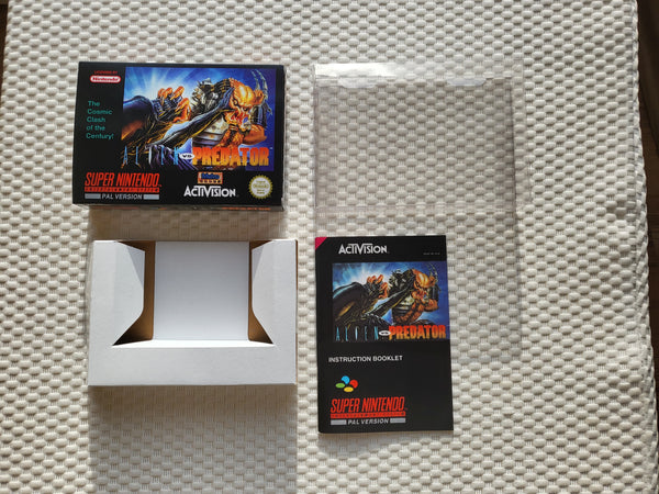 Alien Versus Predator SNES Reproduction Box With Manual - Top Quality Print And Material