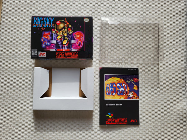 Big Sky Trooper SNES Super NES Reproduction Box With Manual - Top Quality Print And Material