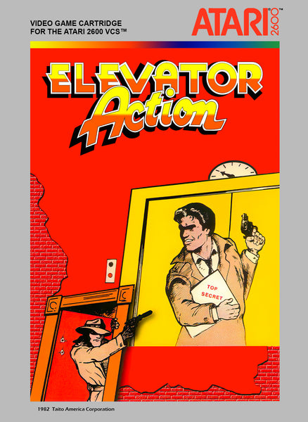 Elevator Action Atari 2600 Reproduction Box With Manual