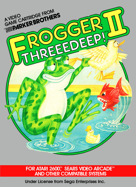 Frogger II: Threeedeep! Atari 2600 Reproduction Box With Manual