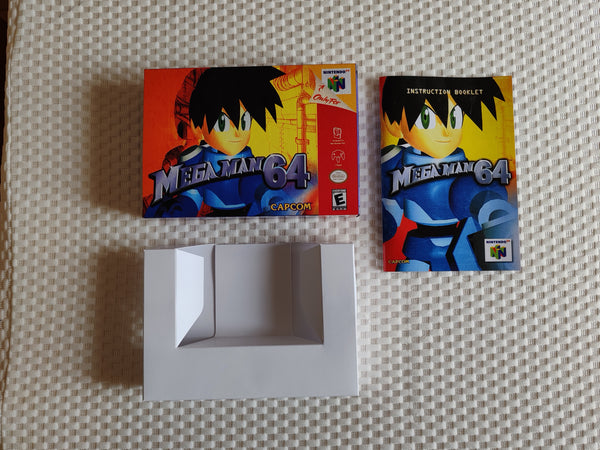 Mega Man 64 N64 Reproduction Box With Manual - Top Quality Print And Material