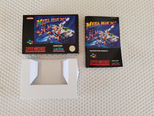 Megaman X2 Mega Man X2 SNES Reproduction Box With Manual - Top Quality Print And Material