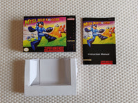 Mega Man Soccer SNES Reproduction Box With Manual - Top Quality Print And Material