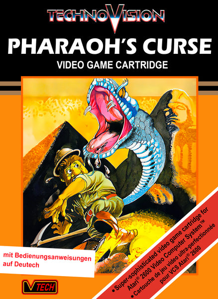 Pharaoh's Curse Atari 2600 Reproduction Box With Manual