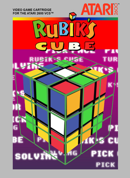 Rubik's Cube Atari 2600 Reproduction Box With Manual