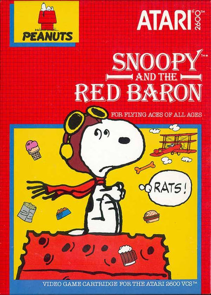 Snoopy and the Red Baron Atari 2600 Reproduction Box With Manual