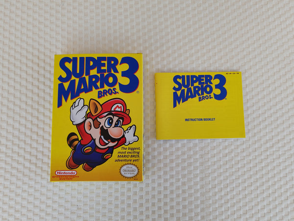 Super Mario Bros 3 NES Entertainment System Reproduction Box And Manual