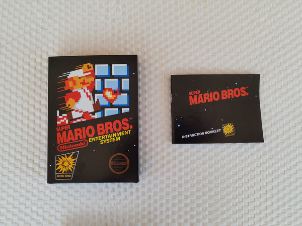 Super Mario Bros NES Entertainment System Reproduction Box And Manual