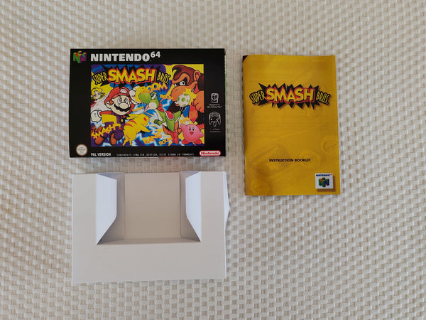 Super Smash Bros N64 Reproduction Box With Manual - Top Quality Print And Material