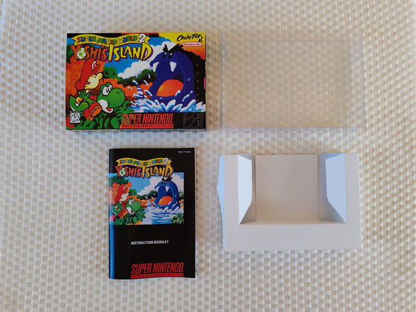 Super Mario World 2 SNES Reproduction Box With Manual - Top Quality Print And Material