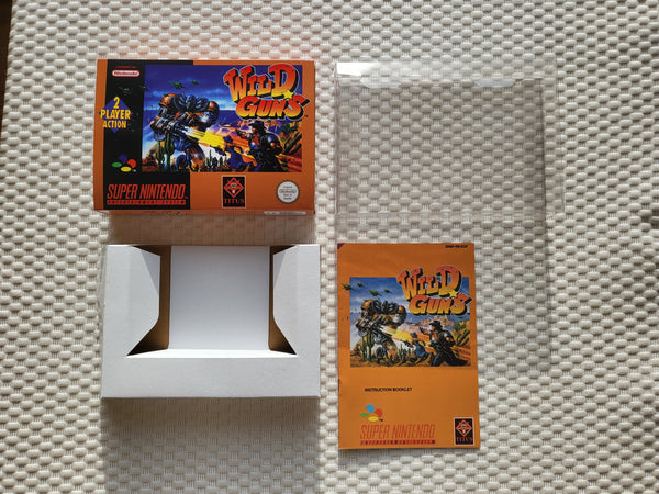 Wild Guns SNES Reproduction Box With Manual - Top Quality Print And Material