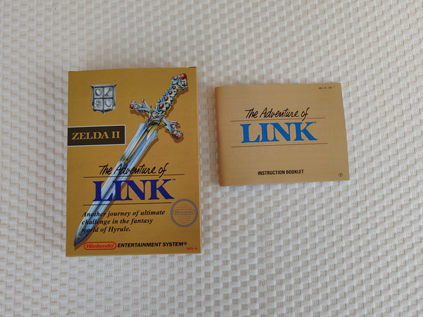 Zelda 2 The Adventure Of Link NES Entertainment System Reproduction Box And Manual