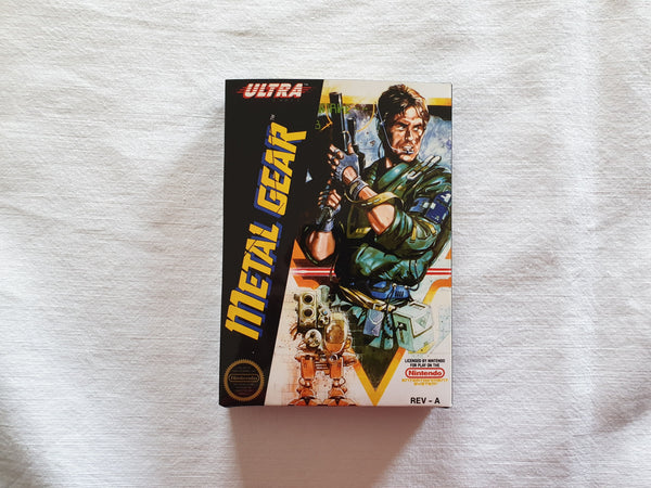 Metal Gear NES Entertainment System Reproduction Box And Manual