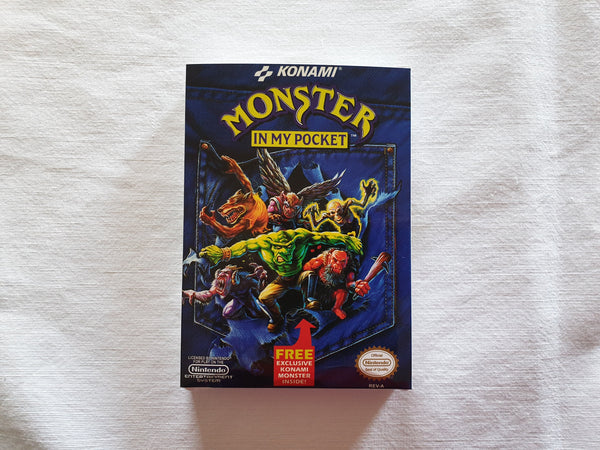 Monster In My Pocket NES Entertainment System Reproduction Box And Manual