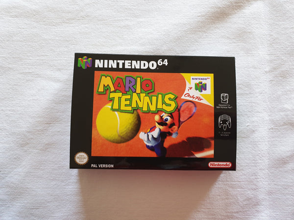 Mario Tennis N64 Reproduction Box With Manual - Top Quality Print And Material