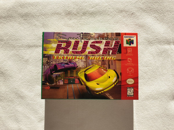 San Francisco Rush Extreme Racing N64 Reproduction Box With Manual - Top Quality Print And Material