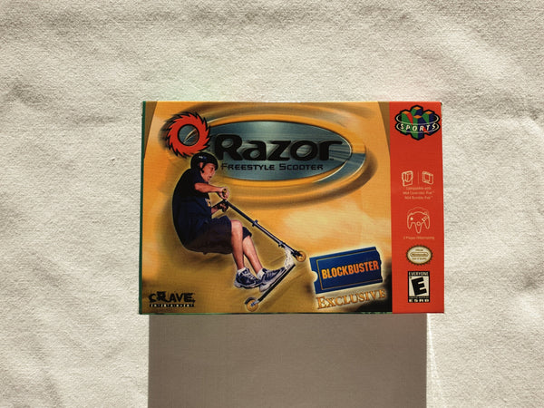 Razor Freestyle Scooter N64 Reproduction Box With Manual - Top Quality Print And Material