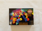 Tetris 2 SNES Reproduction Box With Manual - Top Quality Print And Material