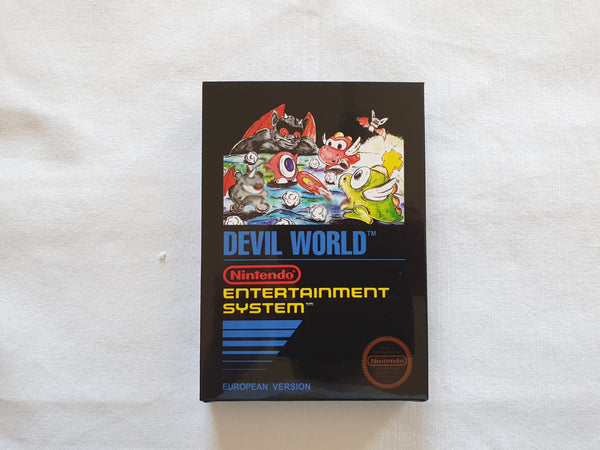 Devil World NES Entertainment System Reproduction Box And Manual