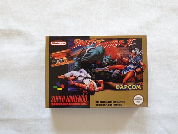 Street Fighter 2 SNES Reproduction Box With Manual - Top Quality Print And Material