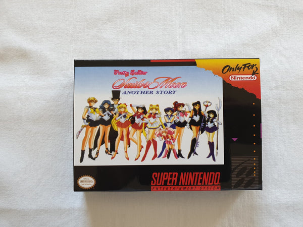 Sailor Moon Another Story SNES Reproduction Box With Manual - Top Quality Print And Material