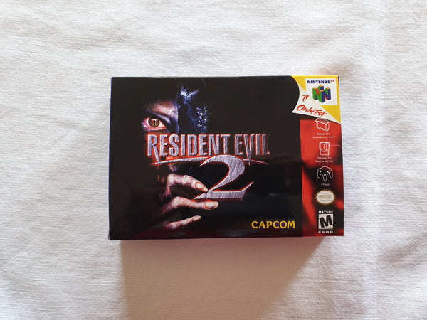 Resident Evil 2 N64 Reproduction Box With Manual - Top Quality Print And Material
