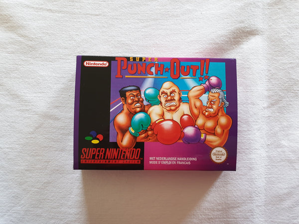 Super Punch Out SNES Reproduction Box With Manual - Top Quality Print And Material