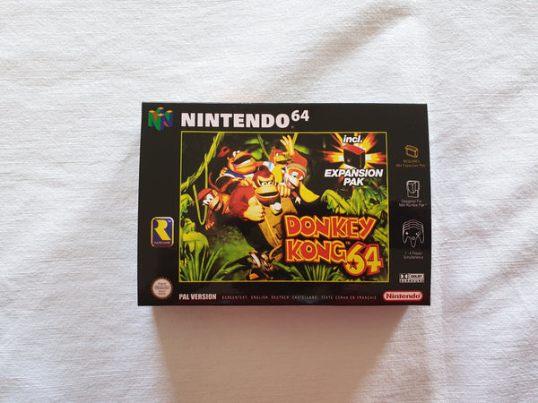 Donkey Kong 64 N64 Reproduction Box With Manual - Top Quality Print And Material