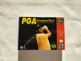 PGA European Tour N64 Reproduction Box With Manual - Top Quality Print And Material