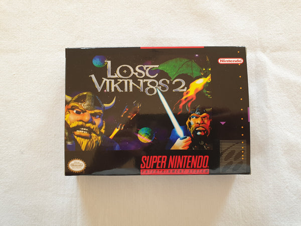 The Lost Vikings 2 SNES Reproduction Box With Manual - Top Quality Print And Material