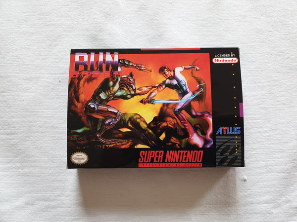 Run Saber SNES Reproduction Box With Manual - Top Quality Print And Material