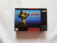 Metroid Super Zero Mission SNES Reproduction Box With Manual - Top Quality Print And Material