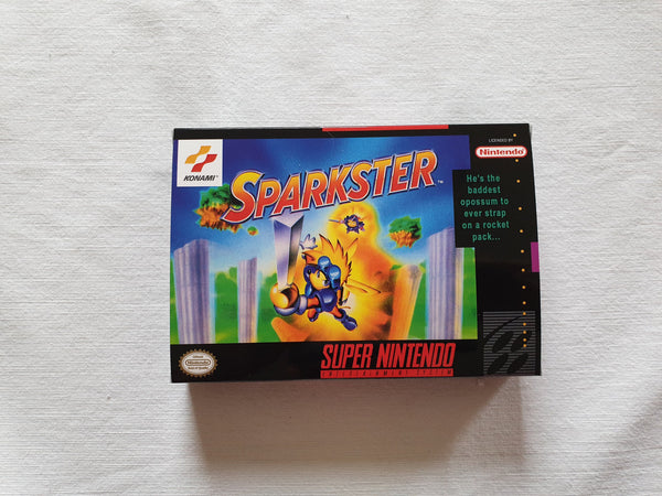 Sparkster SNES Reproduction Box With Manual - Top Quality Print And Material