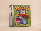 Pokemon Leaf Green Gameboy Advance GBA Reproduction Box And Manual