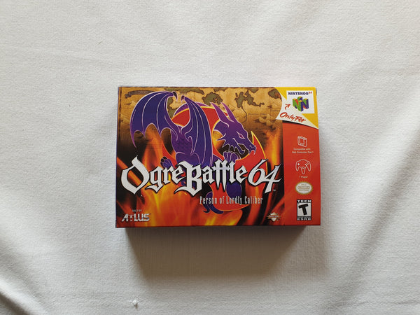 Ogre Battle 64 N64 Reproduction Box With Manual - Top Quality Print And Material