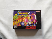 Super Bomberman 2 SNES Reproduction Box With Manual - Top Quality Print And Material