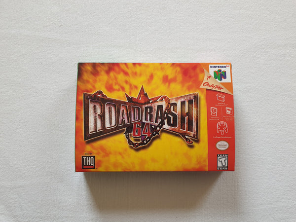 Road Rash N64 Reproduction Box With Manual - Top Quality Print And Material