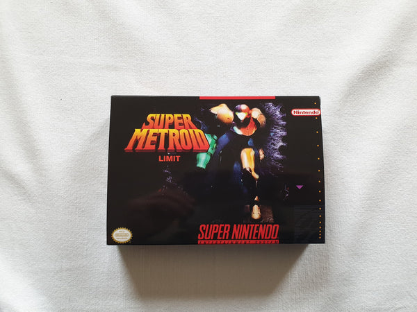Super Metroid Limit SNES Reproduction Box With Manual - Top Quality Print And Material