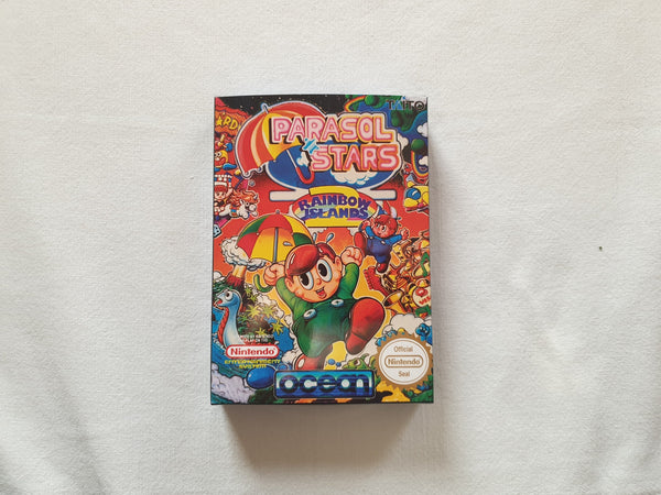 Parasol Stars NES Entertainment System Reproduction Box And Manual