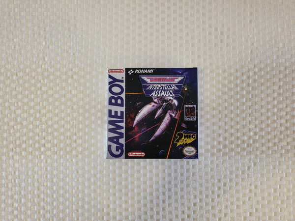 Gradius Interstellar Assault Gameboy GB Reproduction Box With Manual - Top Quality Print And Material