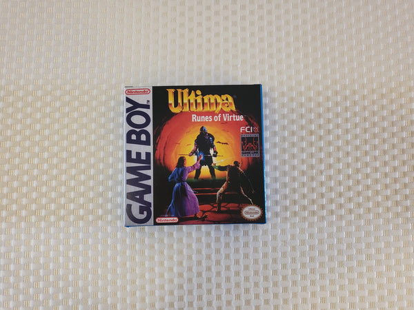 Ultima Runes Of Virtue Gameboy GB Reproduction Box With Manual - Cover Case