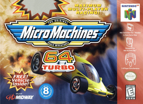 Micro Machines 64 Turbo N64 Reproduction Box With Manual - Top Quality Print And Material