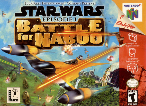 Battle For Naboo N64 Reproduction Box With Manual - Top Quality Print And Material