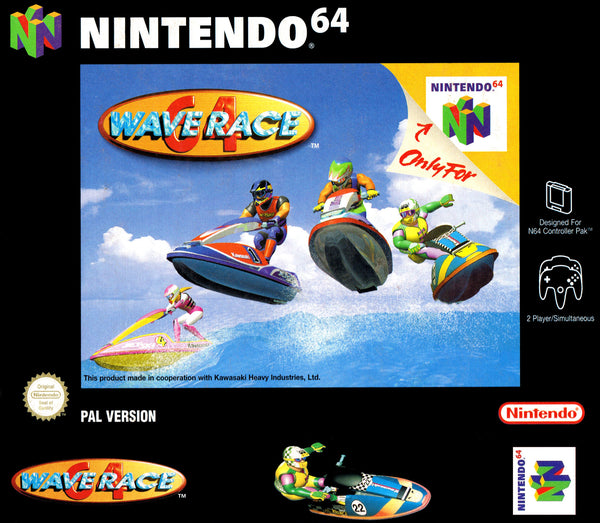 Wave Race N64 Reproduction Box With Manual - Top Quality Print And Material